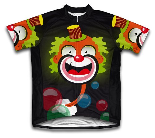 ScudoPro Bubbly Clown Short Sleeve Cycling Jersey for Men - Size L Black