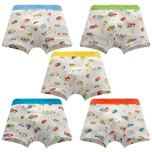 1-10 Years Cotton Underwear Boys Toddler Boxer Briefs Underwear Mix Color 5 Pack