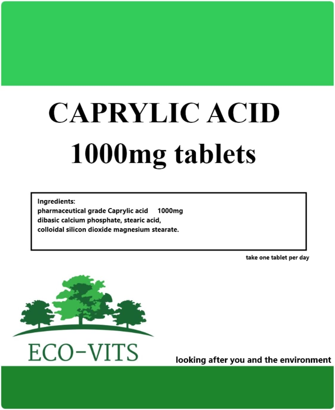 CAPRYLIC Acid 1000mg 60 tabs