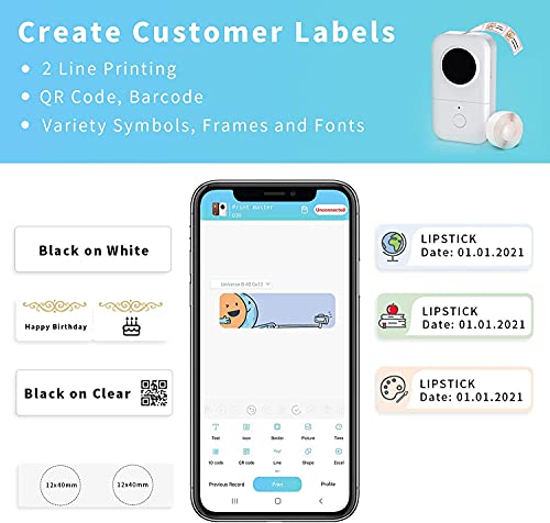 Image of Phomemo D30 Label Maker, Small Office Home Edit Label Maker, Mini Bluetooth Smart Mobile Pocket Handy Sticker Labeler Printer, Dot Matrix Printers