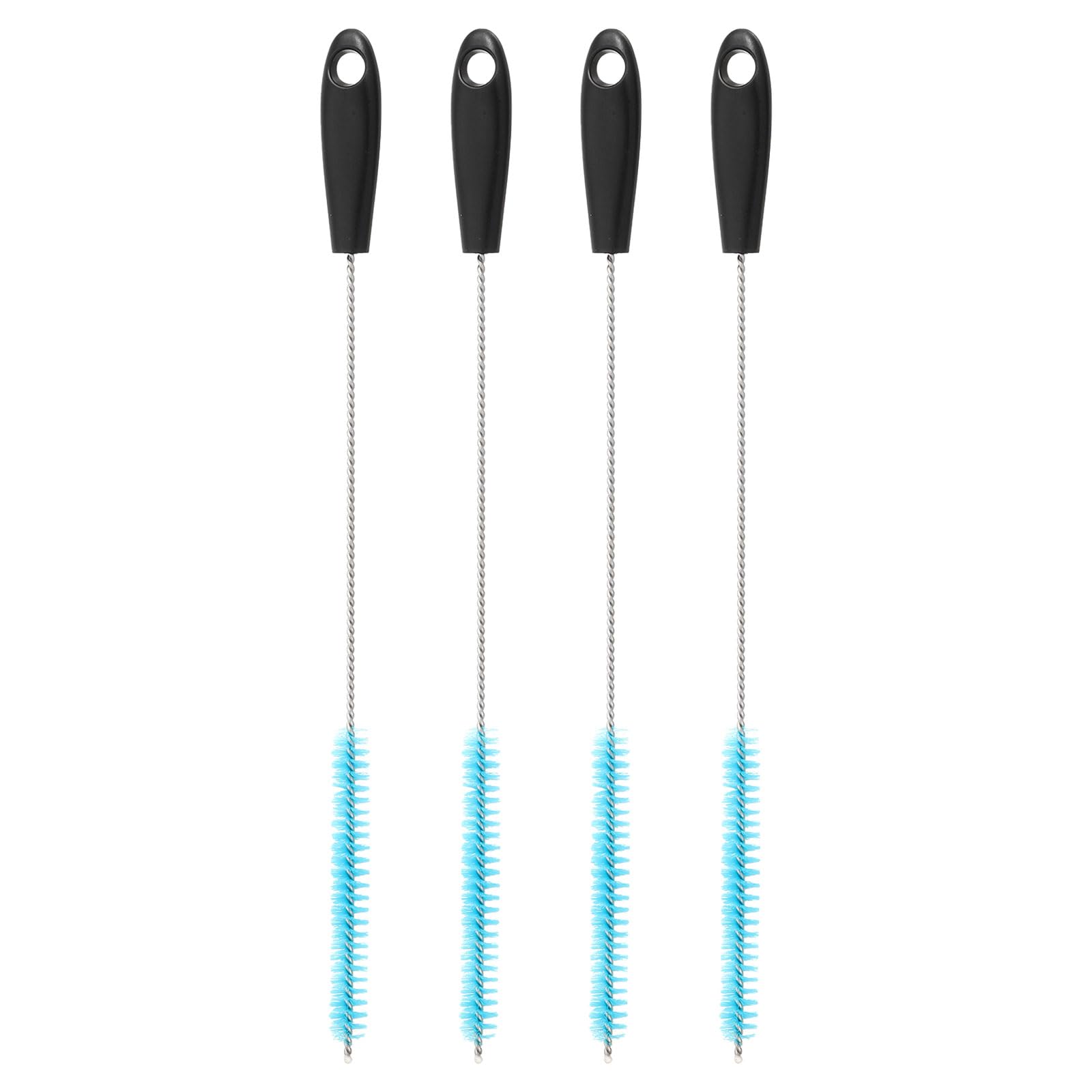 uxcell Drinking Straw Cleaner Brush, 4 Pcs 10.6" Long Reusable Straw Brush, Pipe Cleaners for Cleaning Tumbler, Sippy Cup, Bottle and Tube (Blue)