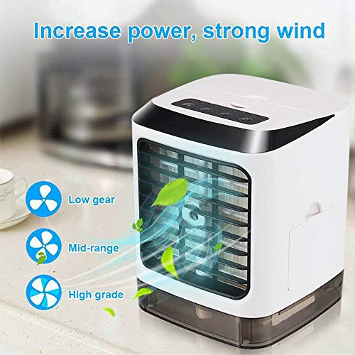 Kiboule Mini Ar Condicionado Portátil Refrigerador de Ar Umidificador USB Mini Ventilador com Luz LE