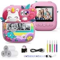 TIATUA Macchina Fotografica Bambini Istantanea, 2.4 Pollici 1080P HD Fotocamera Bambini con 32GB Scheda & Carta da Stampa, Regali per bambini dai 3 ai 12 anni
