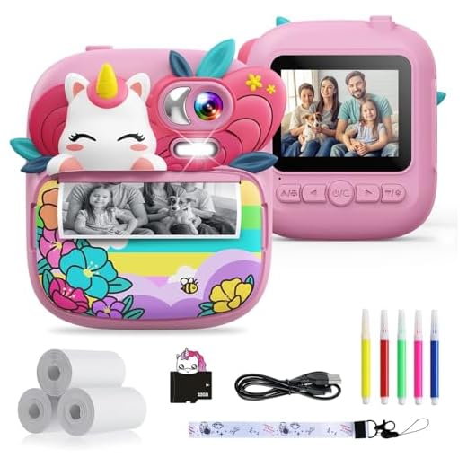 TIATUA Camara Fotos Infantil instantanea, 2,4" HD 1080P Cámara Instantánea para Niños con Tarjeta de 32G Bolígrafos de Colores y Papel de Impresión, Regalo para Niños de 3 a 12 años