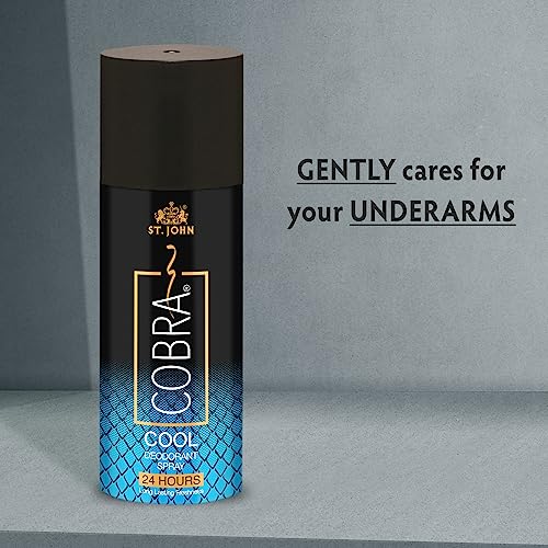Image of ST.JOHN COBRA Perfume Body Spray For Men & Women | Irresistible Scent Fresh & Soothing Long lasting Deo Cool 150 ml Each Pack of 3 + Cobra Perfume 15Ml (Pack of 4)