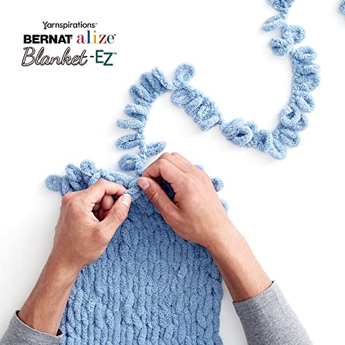 Image of Bernat Alize Blanket-EZ Chunky Yarn for Hand Knitting, Bright Purple 2-Pack | #7 Jumbo Yarn, 100% Polyester, Super Soft Looped Crochet Yarn for Hand Knitting, Beginners & DIY Crafts, 18yds per skein