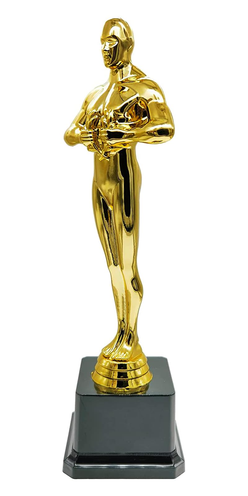 Estatuilla de Oro, 26 cm Trofeo en Plástico Dorado - Premio para Campeones de Deportes, Competiciones, Fútbol, Balón de Oro y League | Trofeos para Niños, Escuela o Empresa