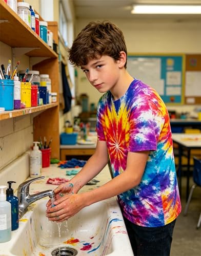 Image of Boys Tie Dye Shirt Size 4-14 Hippies Senior Rainbow Tees T Shirts for Kids | Tees T shirts for Kids