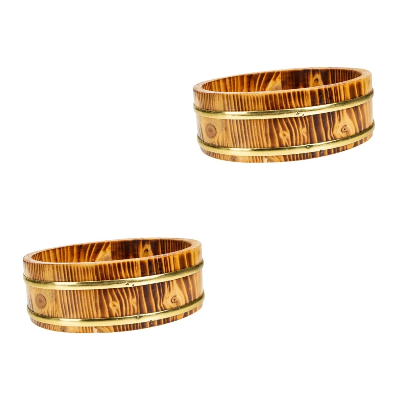 BESTonZON 2pcs Sushi Bucket Baby Food Tray Baby Steamer Food Heater Steamed Wooden Wash Basin Hangiri Mixing Bowl Sushi Serving Container Large Capacity Bucket Sushi Container Manual Japan