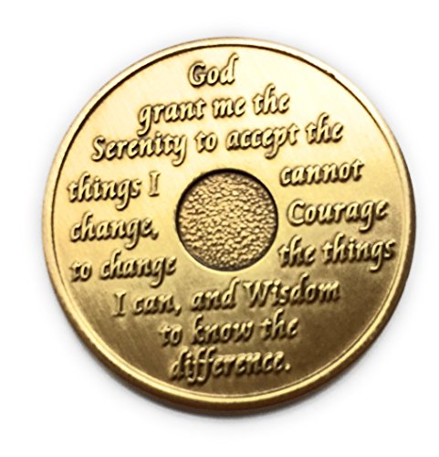 1 year bronze aa alcoholics anonymous birthday - anniversary recovery medallioncoinchip model