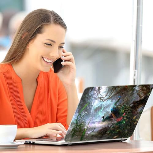 Image of Galaxsia Peacock Painting Full Body Vinyl Laptop Skin /Sticker /Cover Upto 15.6 Inches Laptops Laminated-Removable-HD Quality Compatible for Hp-Dell-Sony-Lenovo-Asus etc.(15x10 Inches)