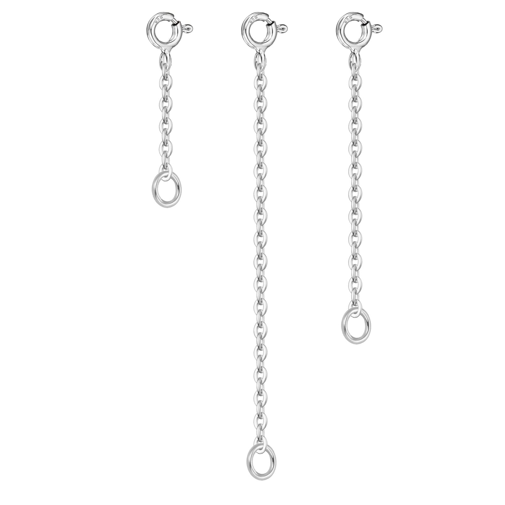 Lot De 3 Rallonges De Collier En Argent Sterling 925, Plaqué Or 14