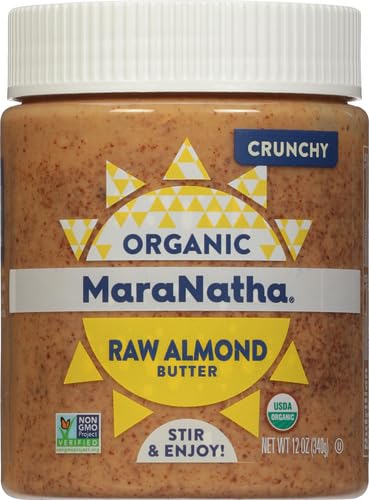 Image of MaraNatha Organic Crunchy Raw Almond Butter, 12 Ounce Jar (Pack of 2)