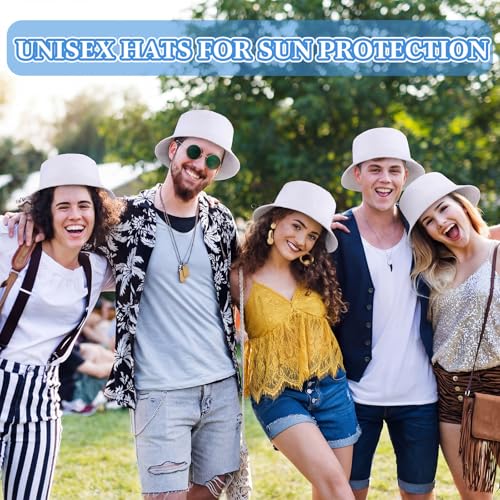 Image of 36 /24 /12 Pcs Bucket Hats for Men Women Bulk Cotton Fishing Cap UV Protection Beach Foldable Solid Color Sun Cap