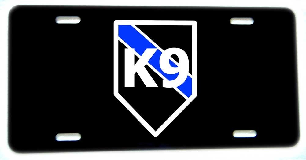 Thin Blue Line K9 Canine Aluminum License Plate