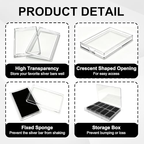 Estuche acrílico para 20 barras de plata de 1 oz con caja miniatura 3
