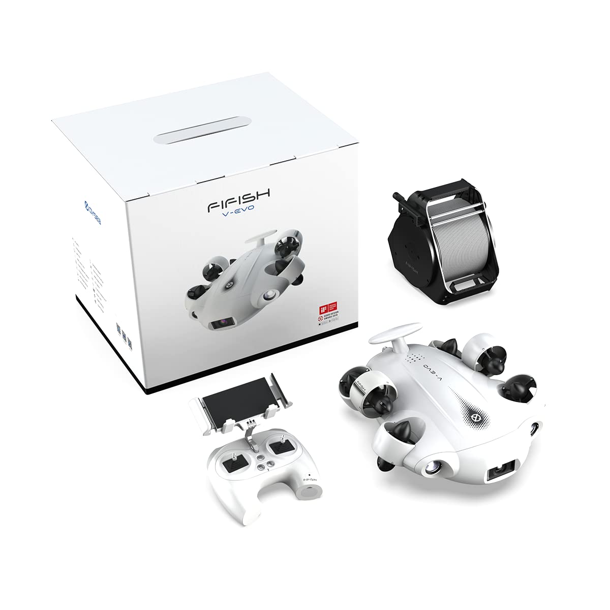 FIFISH V6 VR Robot submarino Rov, bloqueo de postura, rollo de 360, drone de buceo con cámara 4K UHD, 100 m de cable Rc buscador de peces, verde