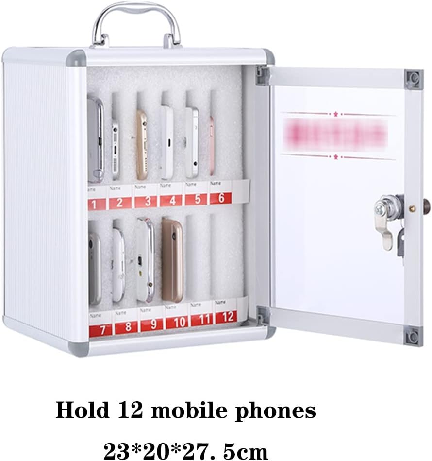 BREWIX Phone Storage Cabinet Mobile Phone Management Cabinet in School Examination Room 12~60 Mobile Phone Storage Box in Workshop Wall-Hung Portable Mobile Phone Cabinet (Color : Silver, Size : 48 bi