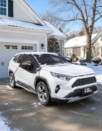 Image of JOYTUTUS Windshield Snow Cover for SUVs, 900D Heavy Duty Ice Snow Shield