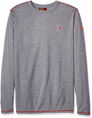 Ariat Men's Flame Resistant Polartec Powerdry Long Sleeve BaselayerHenley Shirt, Grey, Medium