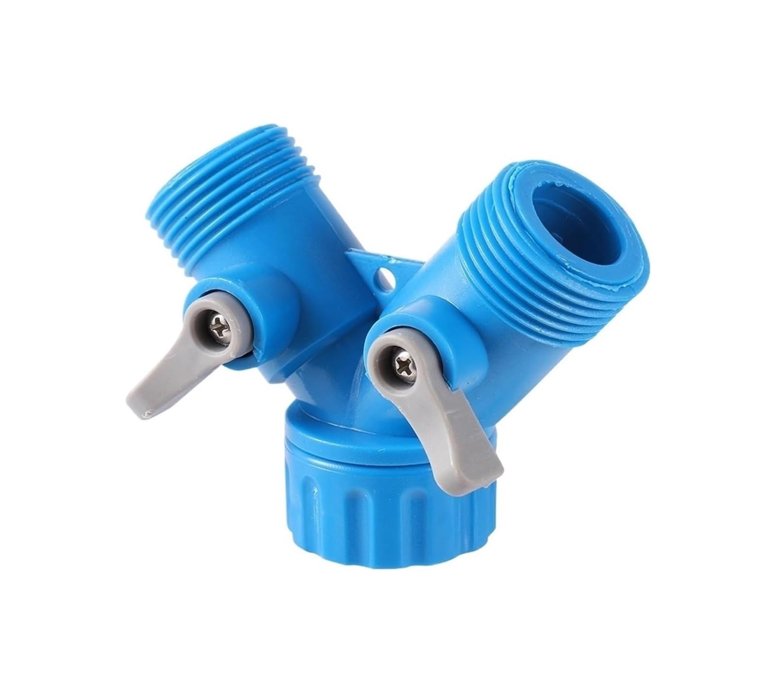 Evwgnpqrv Men's Blue Faucet Hose Splitter, 2-Way Y-Type Shunt Double Hose Connector 5-Pack Thread Tap Faucet Adapter