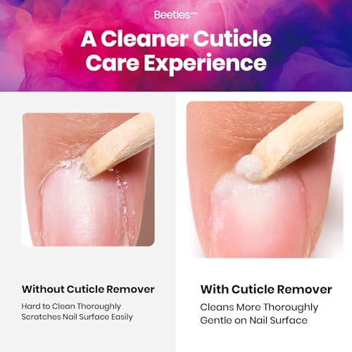 Image of Beetles Pro Cuticle Remover - 40ml Each, Fast Drying Cuticle Remover Softener Liquid Gently Removes Dead Skin & Overgrown Cuticles for Nail Technicians, Professional Salon Manicure
