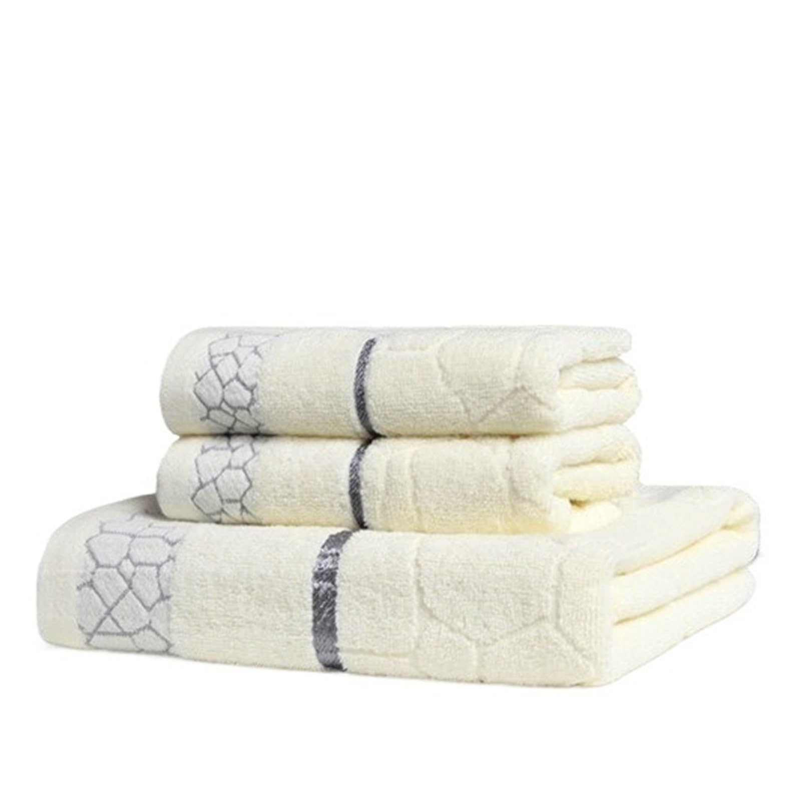 WSQHAO 3pcs Towel Set Cotton Face 34 * 72 * 2pcs + Shower 70 * 140cm Beach Geometric Home Bath Adults Bathroom for Shower(Color2)