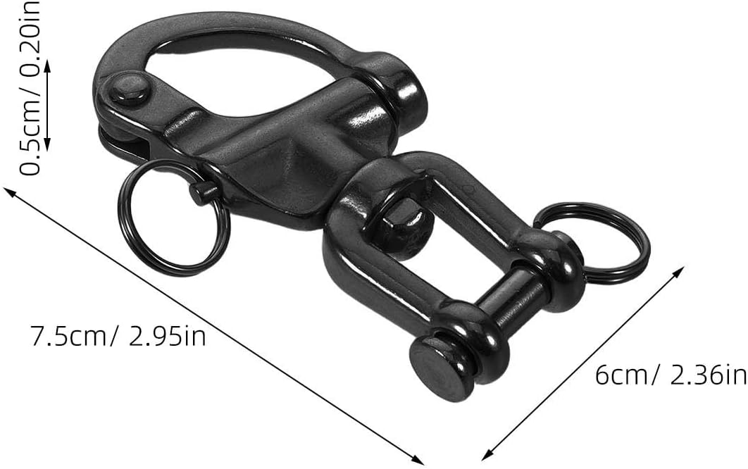 Snap Shackles Stainless Steel Quick Release Sailing Halyard Swivel Shackle - Sailing Rigging Spring Load Snap Hook for Marine Use