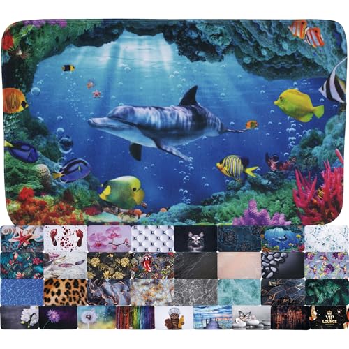 Sanilo Tapis de Salle de Bain, Grande sélection de Beaux Tapis de Douche, Absorbant, Antidérapant, Très Doux, Sèche Rapidement, Lavable (Dauphin, 70 x 110...