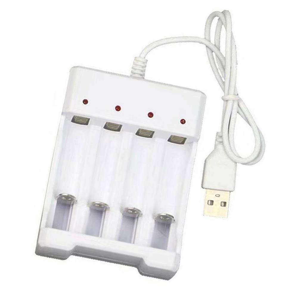 WSDMAVIS 1 Pcs USB Battery Charger AA AAA Rechargeable Batteries Charger 4 Slot USB Plug Fast Battery Charging for AA AAA