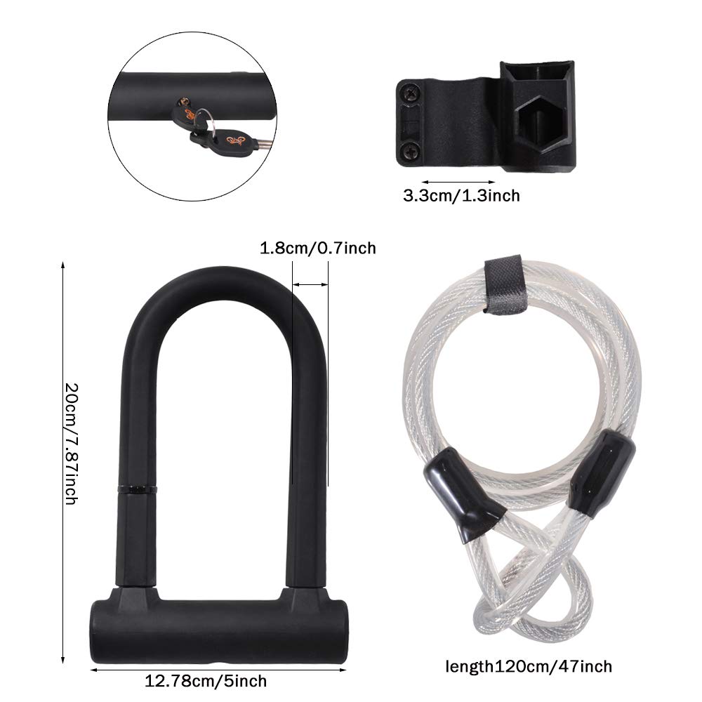 Ulock Bike Lock Heavy Duty Bike U Lock With Cable And Mounting