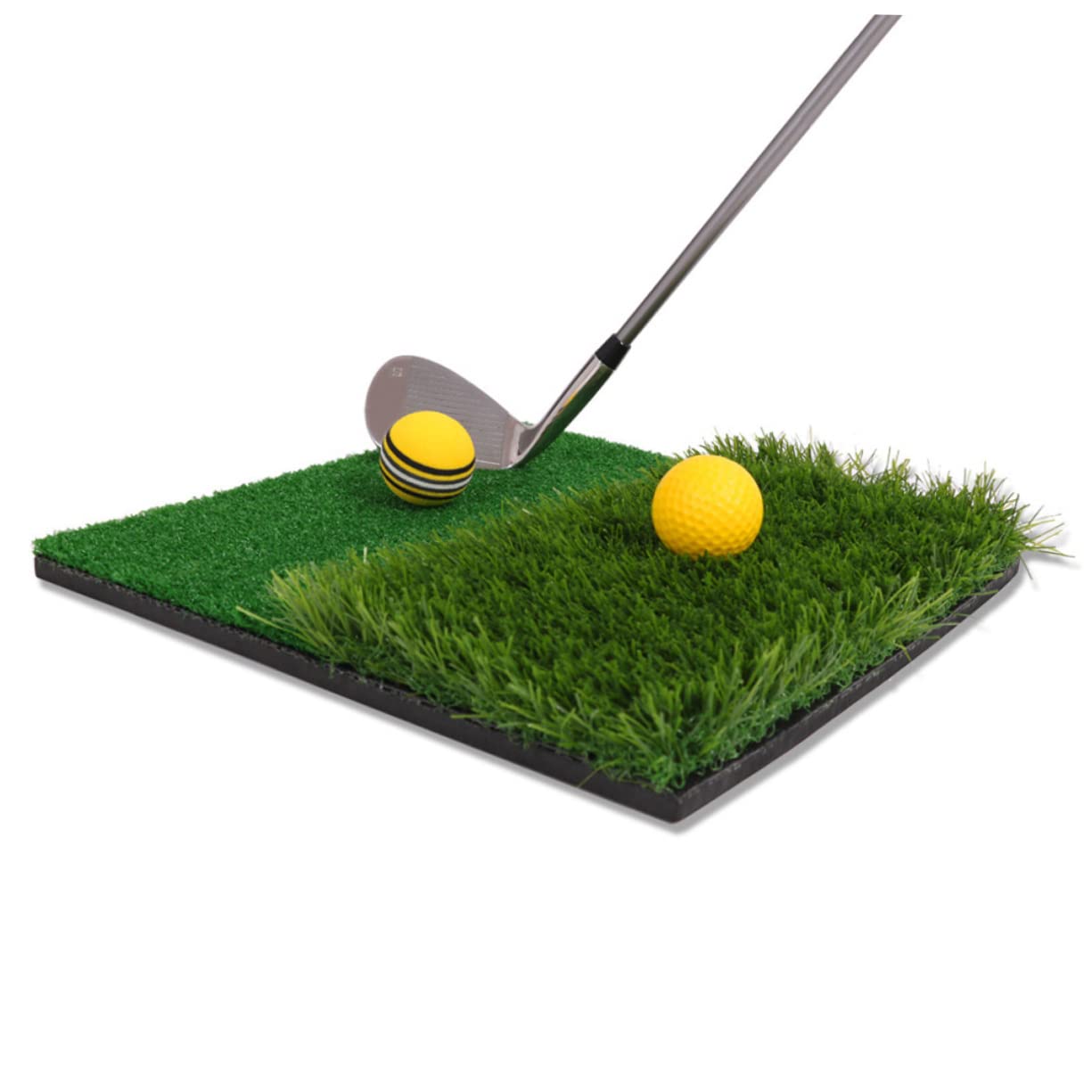 VICASKY 1 Set Golfing Practice Net Dual Color Hitting Mat for Long Grass Portable Training Equipment for Backyard Home Use Easy Setup with Durable Material