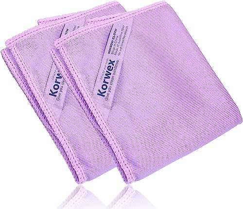 Norwx Window Cleaning Cloth Glass Cleaning Cloth No Chemical Needed Just Add Water Lints Streaks Scratches Free. (Purple 2 Pack)