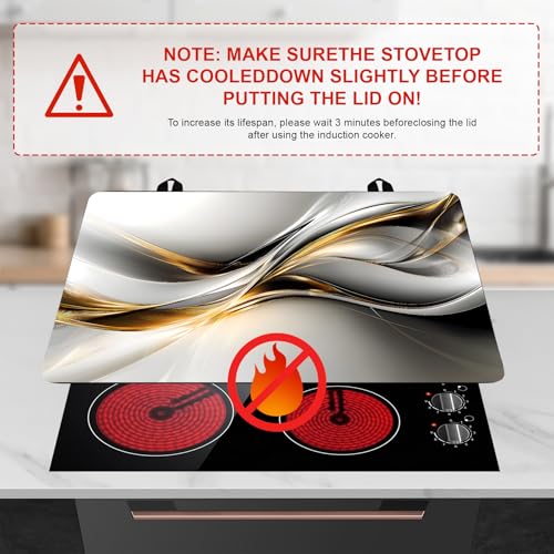 Image of Stove Top Cover Flower Gas Stove Top Cover for Home Decoration Kitchen Pad Non-Stick Washable Cooktop Covers Countertop Protector Keep Stove Clean (Silvery, 30L inchx21W inch)