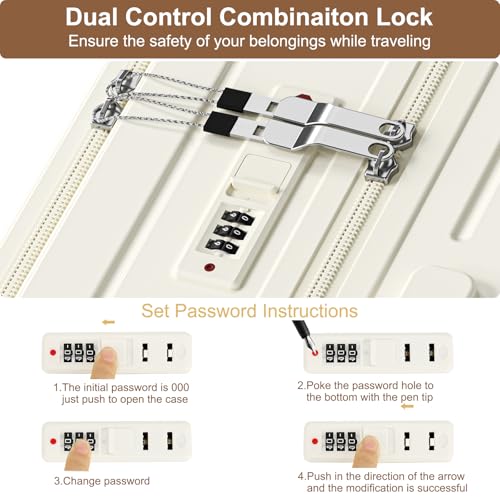 Yorige Luggage Sets for Women Men 4 Piece - Carry on Hardside Suitcase 20inch with USB Port, 360° Spinner Wheels, Duffel Bag, Cup Holder, Lightweight Luggage Set for Travel Vacation - Image 4