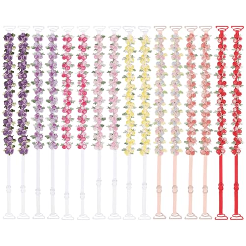 Image of FREEBLOSS 8 Pairs Decorative Bra Straps Adjustable Floral Bra Straps Replacement for Women Invisible Dress Strap for Dress