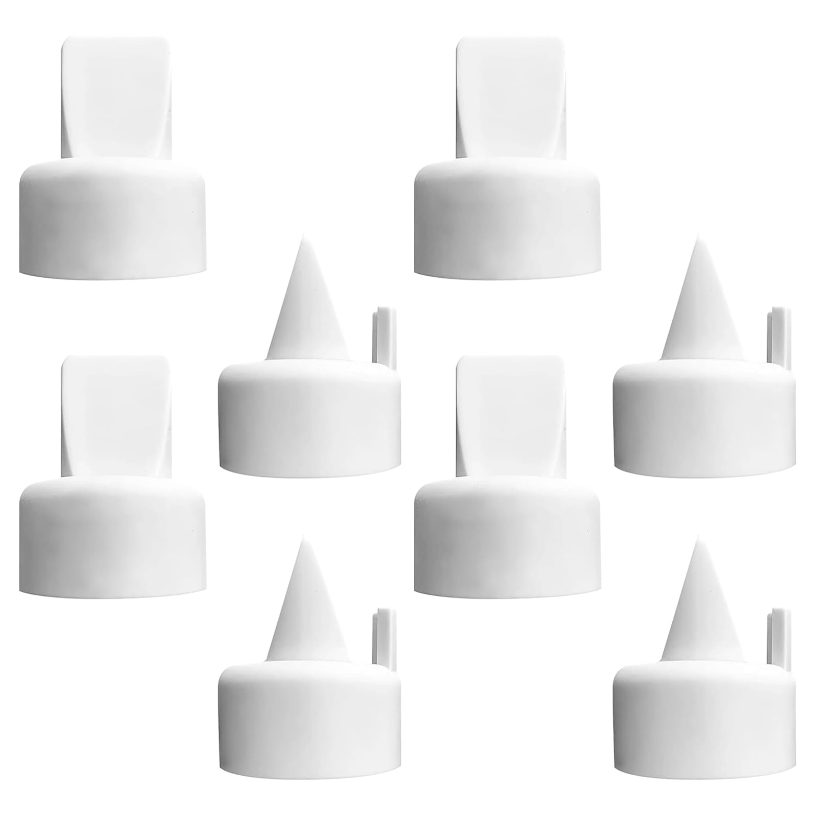 for Spectra Duckbill Valves, Replacement Duckbill Valve Parts, 8-Piece Set for Spectra S1 S2 9 Plus Synergy Gold, Duckbill Silicone Valves with Handles for Breast Pump Maintenance, White Silicone Valv
