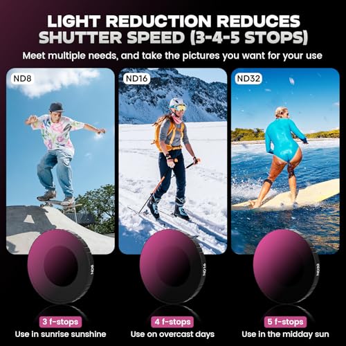 Image of Osmo Nano ND Filter Set - 4 Pack (CPL, ND8, ND16, ND32) | HD Optical Glass /Multi-Coated Filters Set & Screen Protector for DJI Osmo Nano Standard Combo Accessories