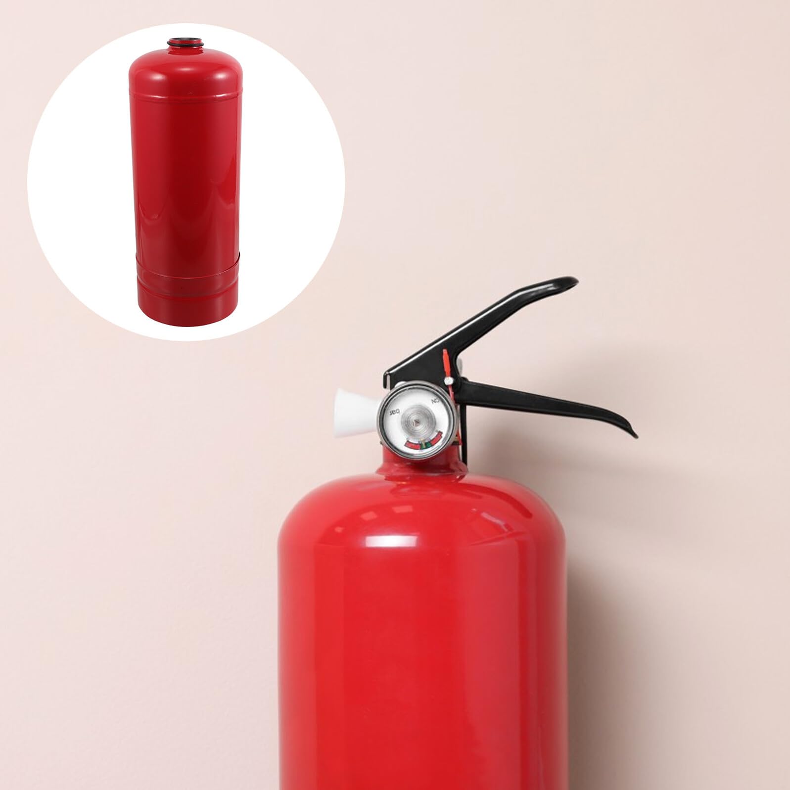 Estintore Vuoto in Acciaio Rosso da 2kg Portatile e Robusto, Serbatoio Riutilizzabile per Garage e Uso Domestico