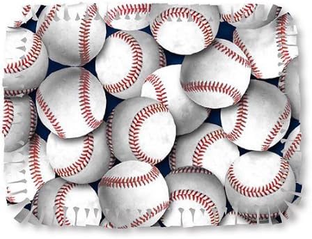 Fun, Easy to Make, Sporty Creative Cuts Microfiber No Sew Fabric Throw Kit, Baseballs