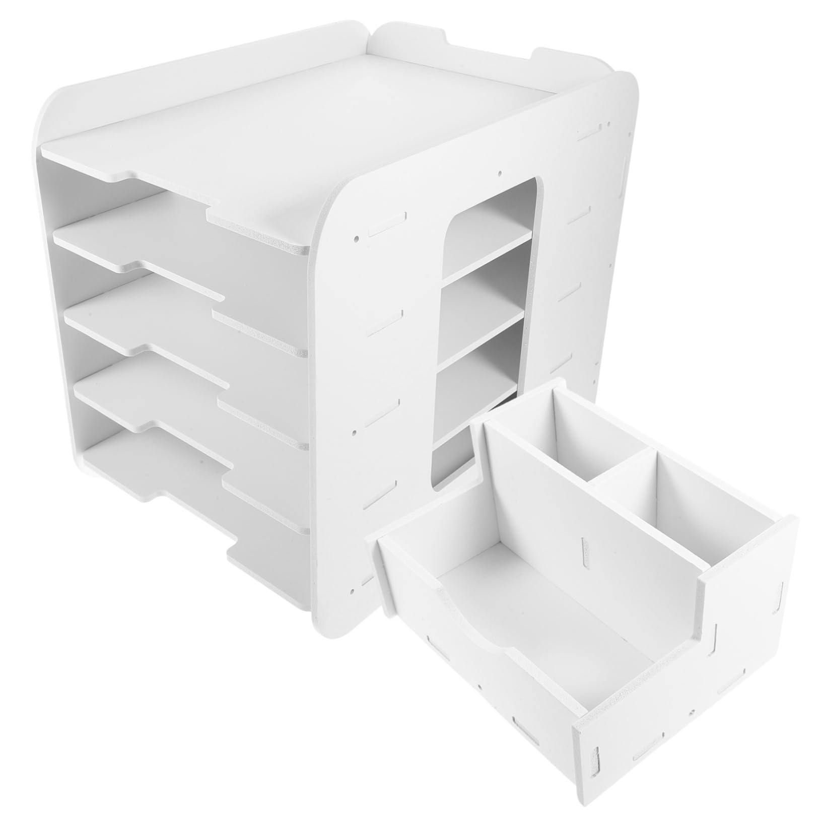 Cartella impilabile da scrivania, in legno e plastica, per ufficio, studio, dormitorio, porta riviste e espositore per documenti, per insegnanti, studenti, impiegati