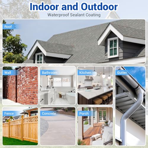 Image of Transparent Waterproof Coating, 5 Gallon Clear Waterproof Anti Leakage Sealant, Inivisible Agent Water Proof Sealant Protection for Indoor and Outdoor Sealing, Gutter, Wall, Roof Repair Leaks