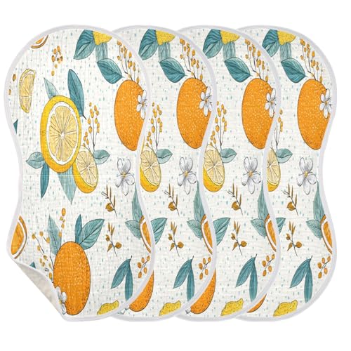 Kigai Fruit Orange Baby Burp Cloths Extra Soft and Absorbent Burping Rags Cotton Burping Clothes Baby Washcloths for Newborn Boys Girls - 1 Pack3