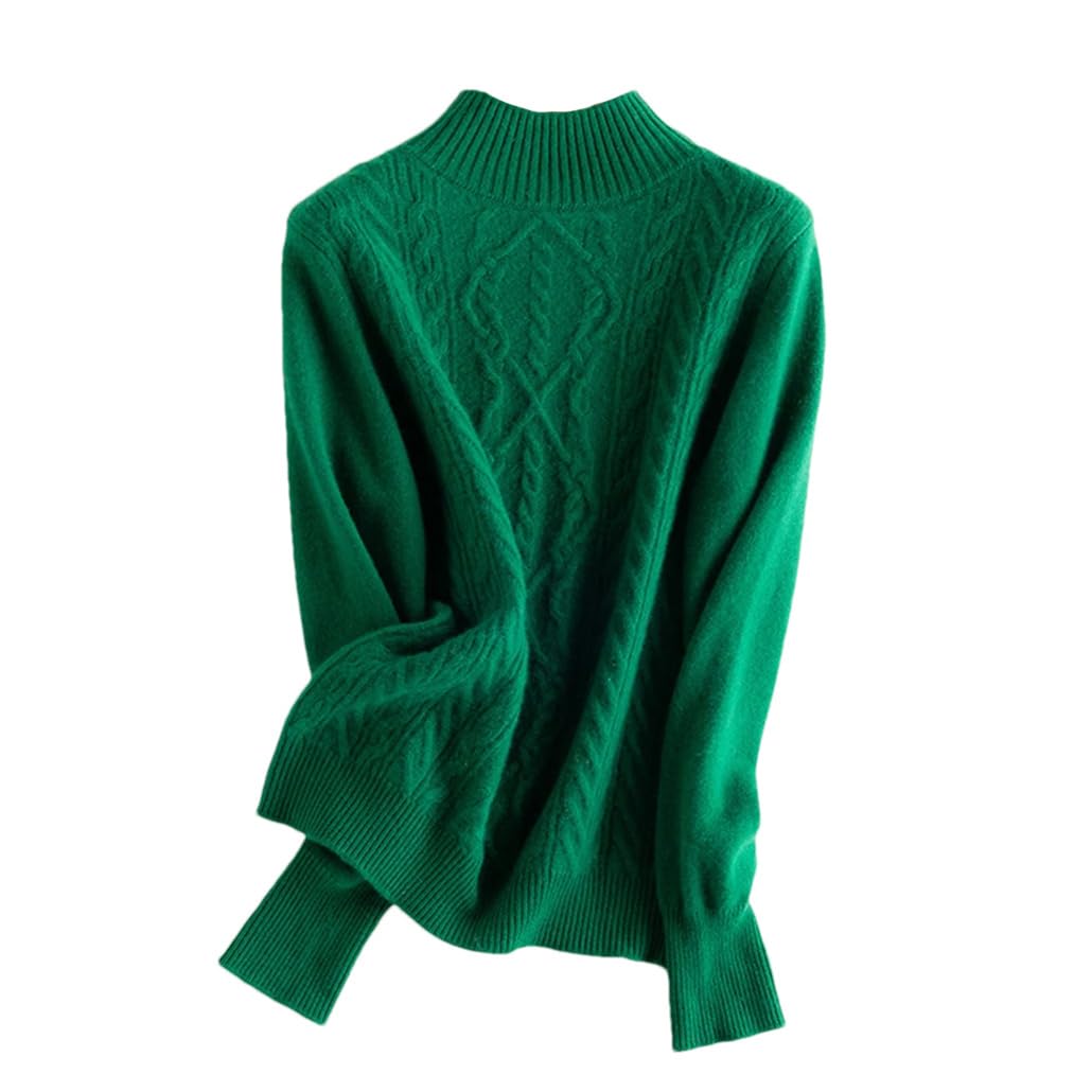 Maglioni da donna autunno e inverno cashmere collo alto lavorato a maglia intrecciata maglioni caldi solidi