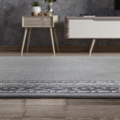 Alfombra ancha de polipropileno 7'10"x10' gris miniatura 7