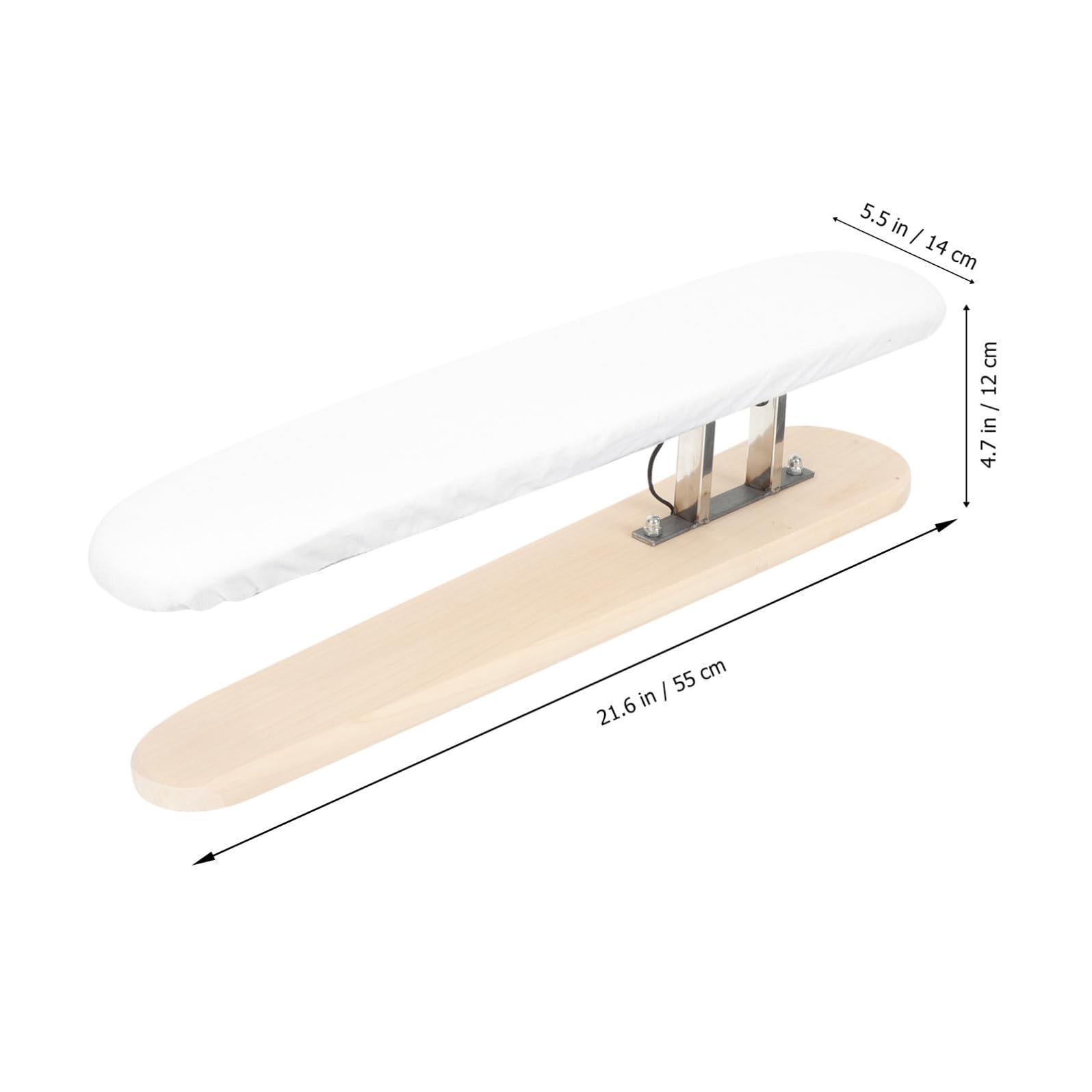 Asse da Stiro Compatta in Legno Copertura Bianco, Design Ragionevole per Stirare Camicie e Vestiti Ferro da Stiro o Vapore