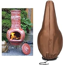Chiminea Covers Waterproof, Protective Fire Pit Heater Cover,Outdoor Patio Chiminea Covers, Durable Cover for Clay Chimineas,Brown S12"X24"X40"