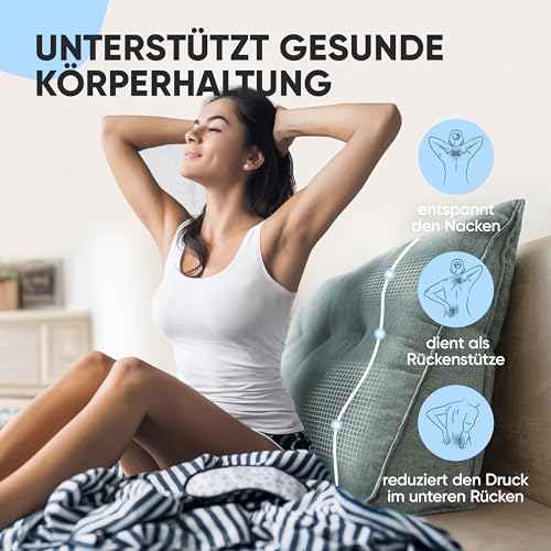 Coussin de lecture turquoise-gris 200cm Björn&Schiller pour lit - 4
