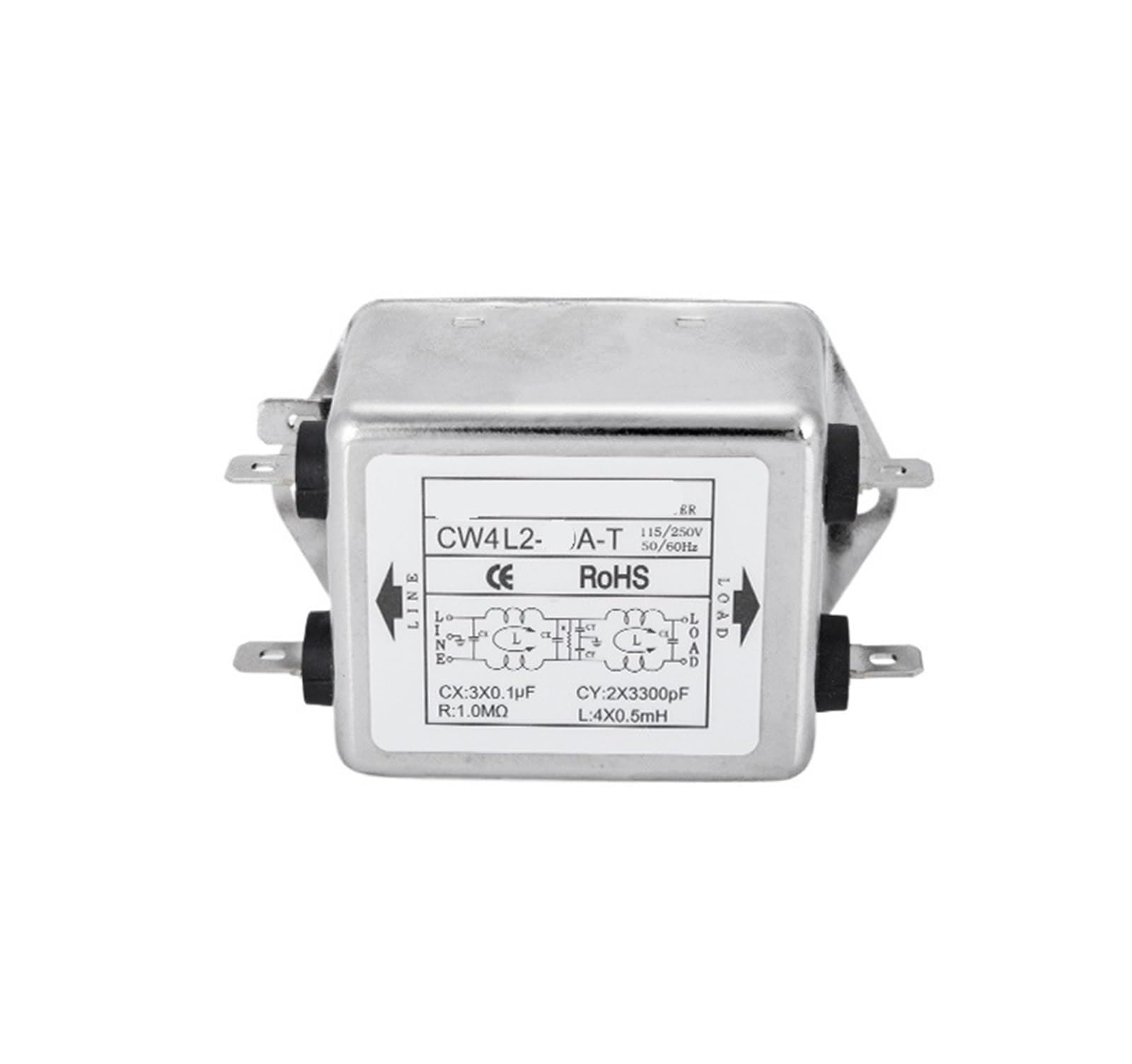Filtre anti-interférence 220v monophasé CW4L2 pour éliminer les parasites électriques