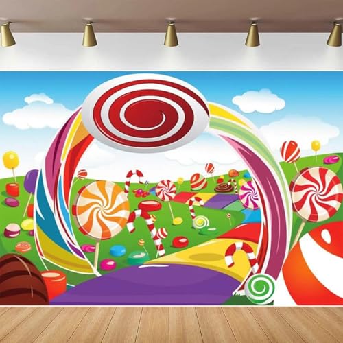 Fondo de fotografía de Sweet Candyland para niños, piruletas, Dulces, decoración para Fiesta de cumpleaños, Fondo, casa de Dulces, póster para Baby Shower 200x140CM